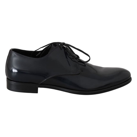 Dolce & Gabbana Elegant Dark Blue Leather Derby Shoes Dolce & Gabbana Dark Slate Gray