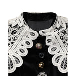 Dolce & Gabbana Black Velvet Lace Collared Embellished Dress DR81773-36