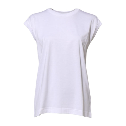Dolce & Gabbana White Cotton Sleeveless Women Tank T-shirt