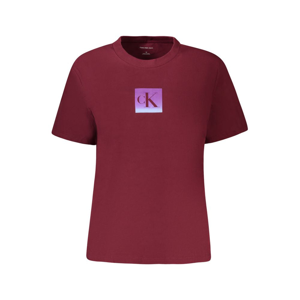 Calvin Klein Red Cotton Tops & T-Shirt CA-39008-L