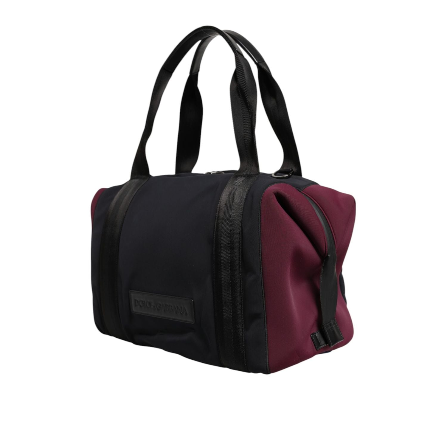 Front view with bag zipped and handles upright.