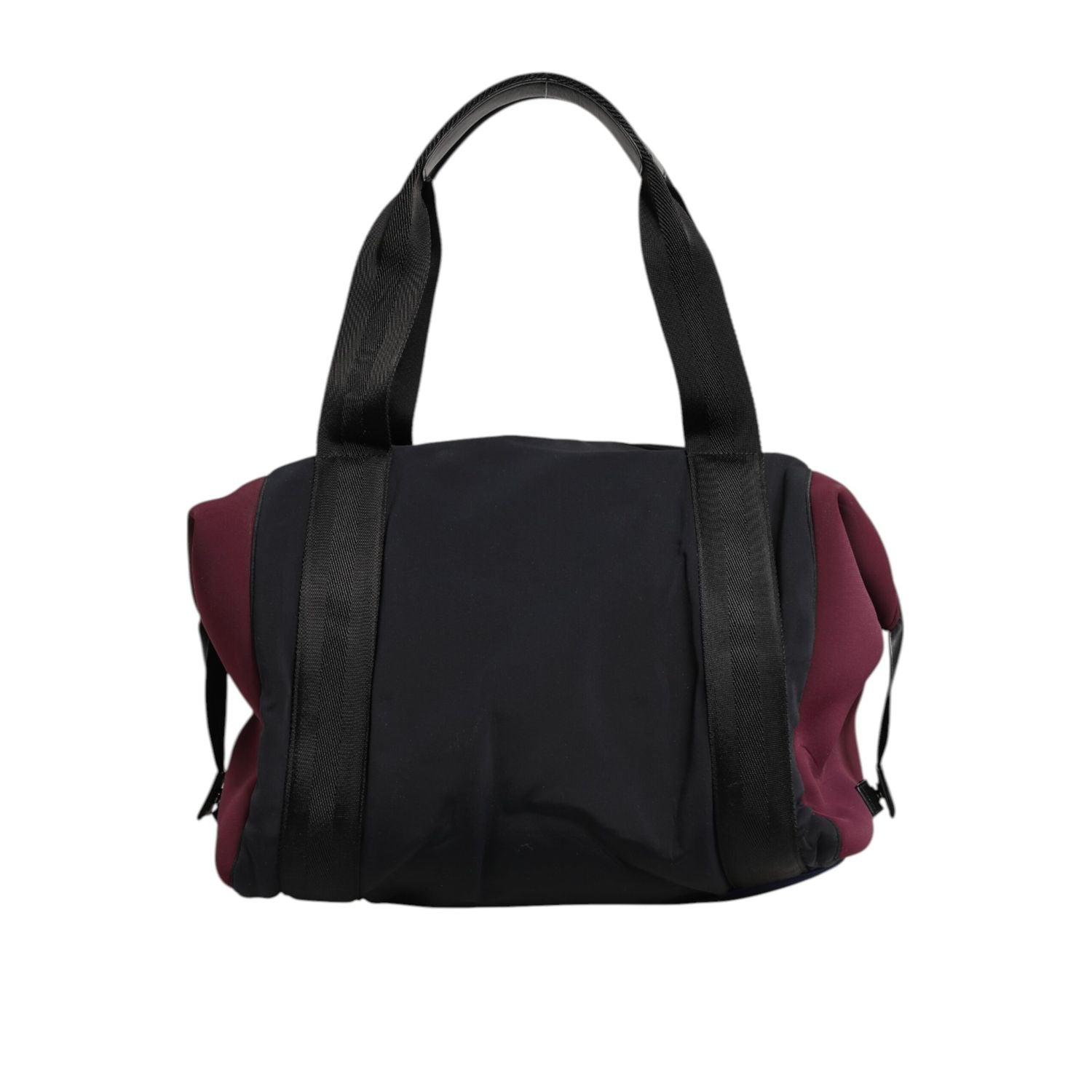 Front view with bag zipped and handles upright.