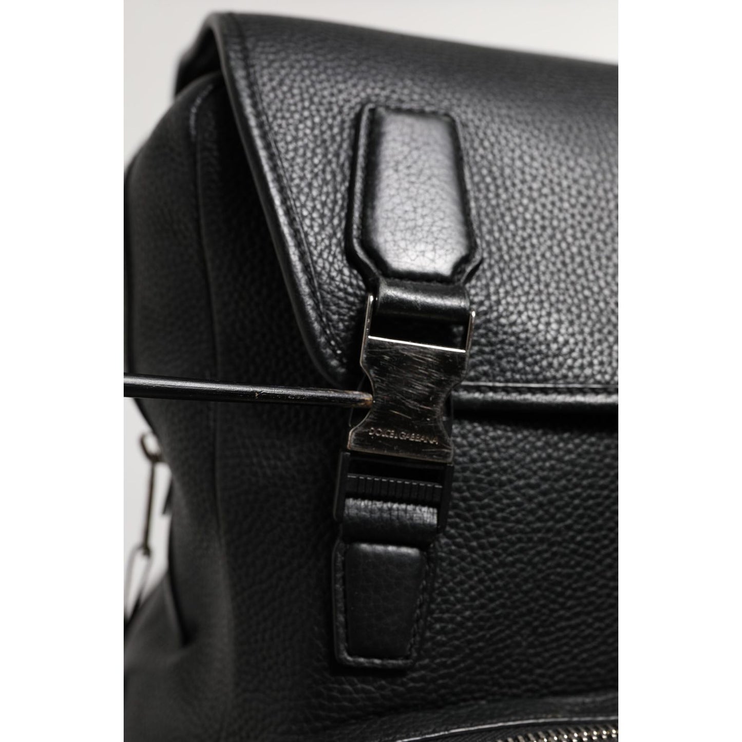 Dolce & Gabbana Black Palermo Backpack Hammered Calfskin Leather Bag