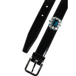 Dolce & Gabbana Black Embellished Metal Logo Buckle Belt BEL9405-90