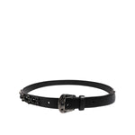 Dolce & Gabbana Black Studded Leather Metal Logo Buckle Belt BEL9407-90