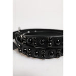 Dolce & Gabbana Black Studded Leather Metal Logo Buckle Belt BEL9407-90