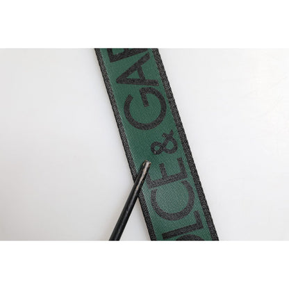 Dolce & Gabbana Green Black Polyester DG Logo Buckle Belt