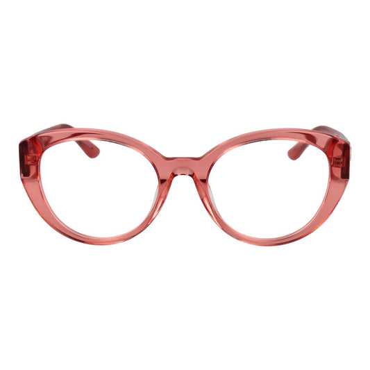 Guess Pink Women Glasses Frame, Rose Acetate Full-Rim Round Eyewear, 53-19-140 Size, Demo Lenses, Branded Case Included