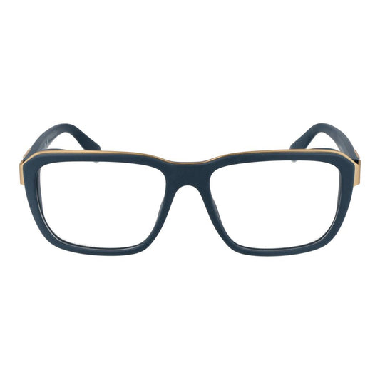 Guess Blue Men Glasses Frame, full-rim acetate, rectangle style, size 55-16-145, with demo lenses. Includes branded case.
