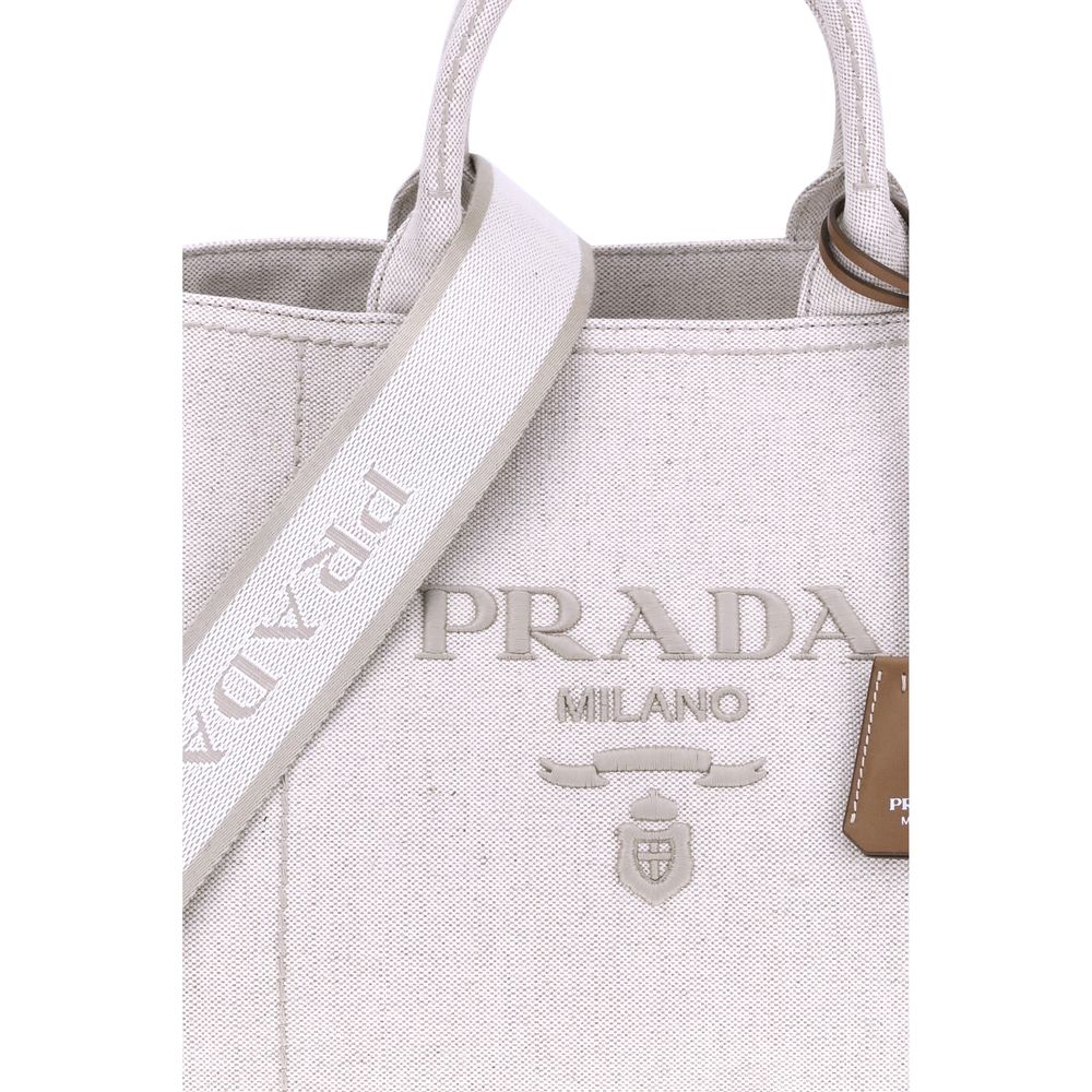 Prada Cream Cotton Shoulder Bag
