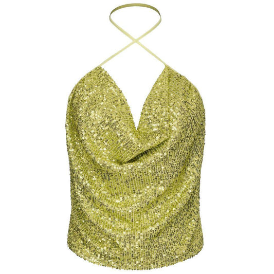 PINKO Green Polyester Tops & T-Shirt PI-15748-XS