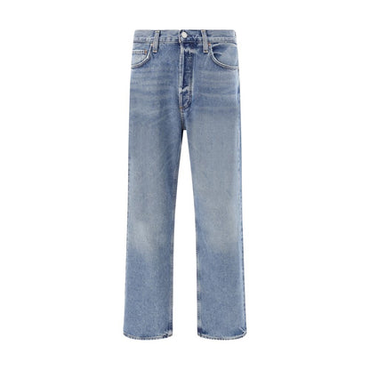 Agolde Light Blue Cotton Straight-Leg Jeans