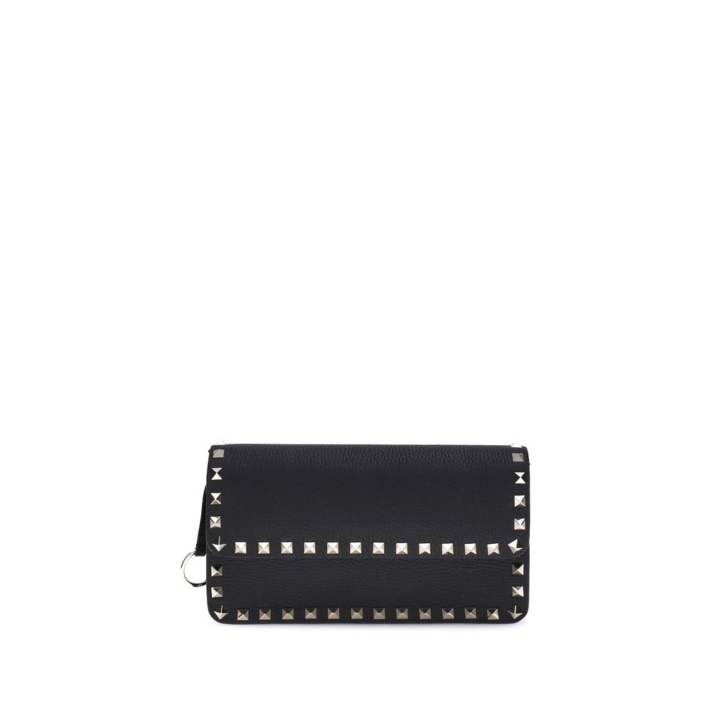 Valentino Garavani Black Calf Leather Bos Taurus Clutch Bag