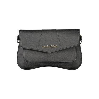 Mario Valentino Black Polyethylene Women Handbag with snap closure and adjustable strap for versatile styling.