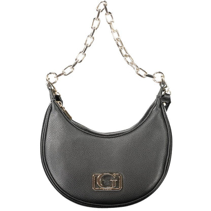 Guess Jeans Black Polyethylene Women Handbag with chain shoulder strap