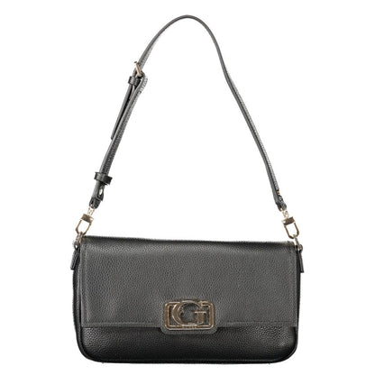 Guess Jeans Black Polyethylene Women Handbag with adjustable strap and chic design.