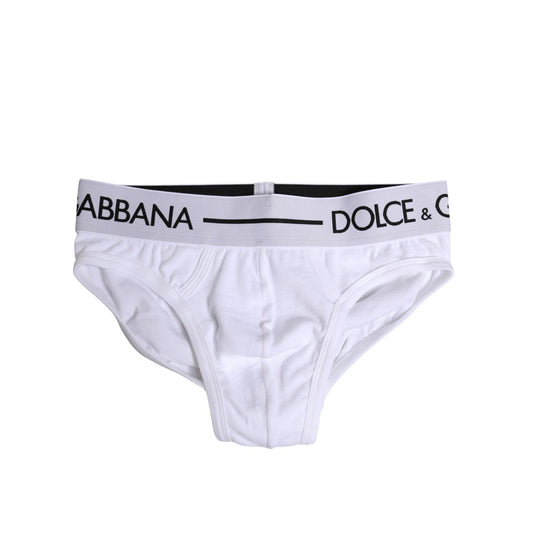 Dolce & Gabbana White Cotton Stretch Regular Brief Underwear