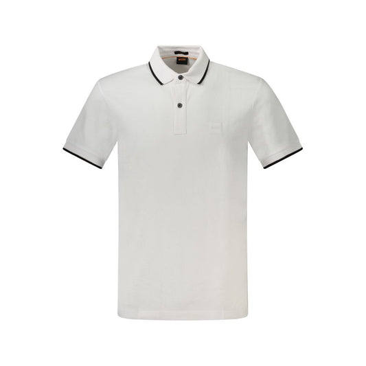 Hugo Boss White Cotton Polo Shirt BO-33092-S