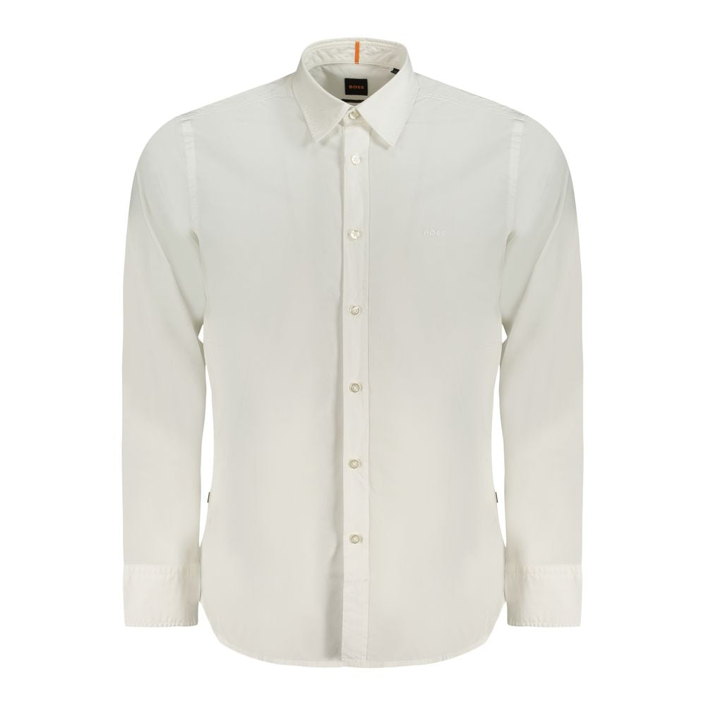 Hugo Boss White Cotton Men Shirt BO-33900-S
