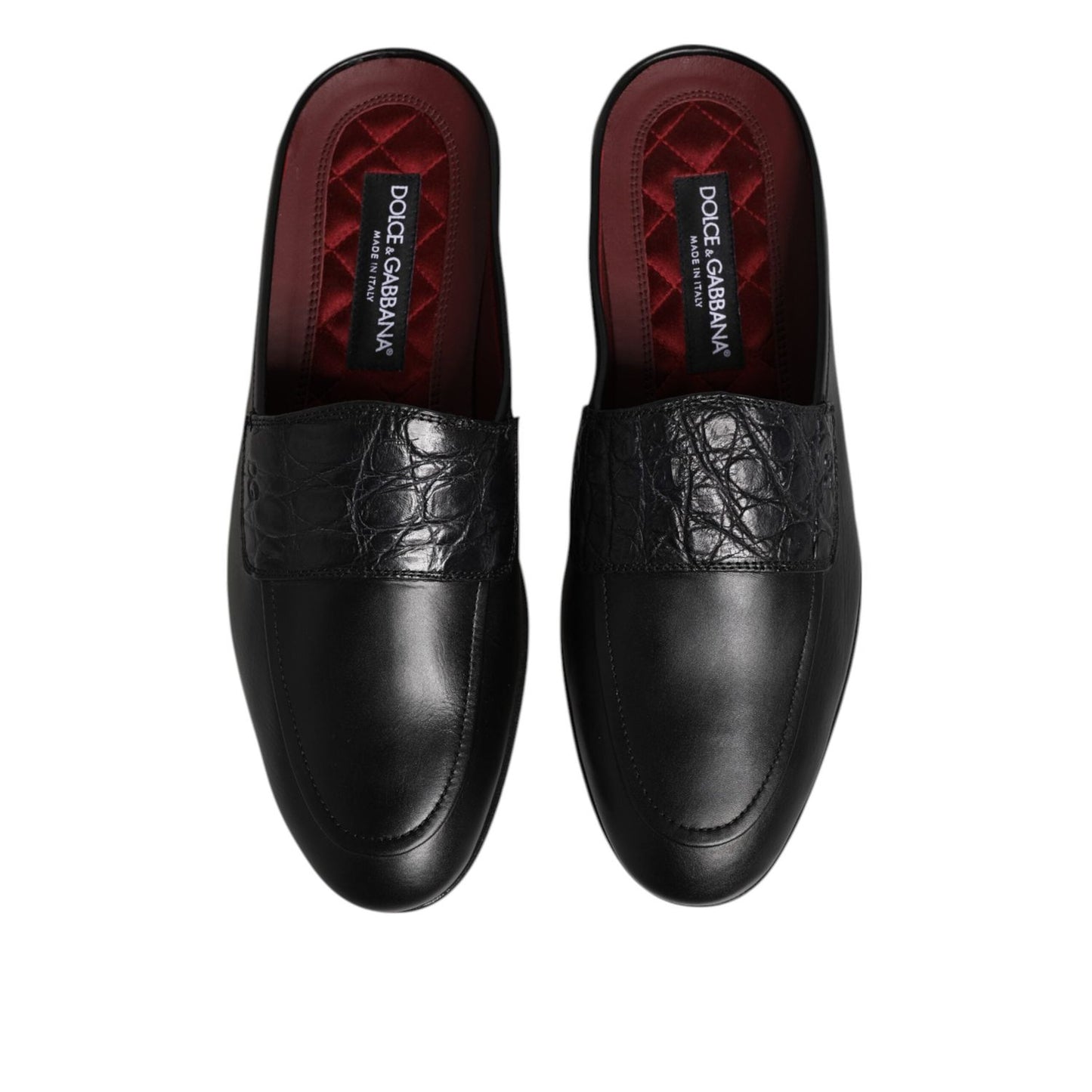 Dolce & Gabbana Black Calfskin Leather Slip On Loafers Shoes MV7552-40