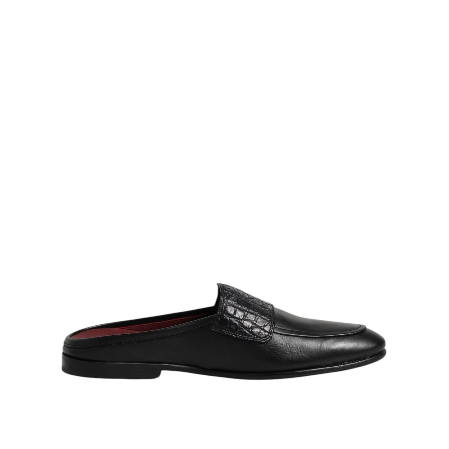 Dolce & Gabbana Black Calfskin Leather Slip On Loafers Shoes MV7552-40