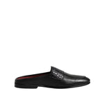 Dolce & Gabbana Black Calfskin Leather Slip On Loafers Shoes MV7552-40
