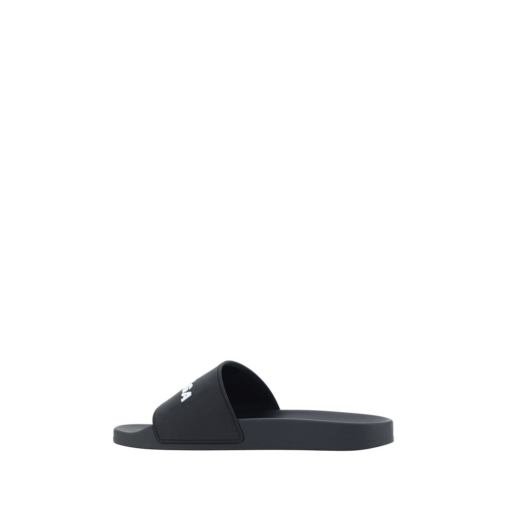 Balenciaga Black Rubber Flat Sandals