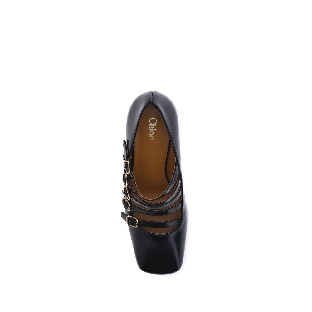 Chloé Black Calf Leather Bos Taurus High Heel Pumps