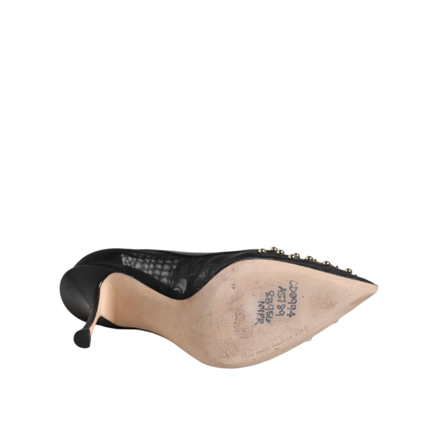 Dolce & Gabbana Black Sacred Heart Stiletto Heels Pumps Shoes LA12734-39