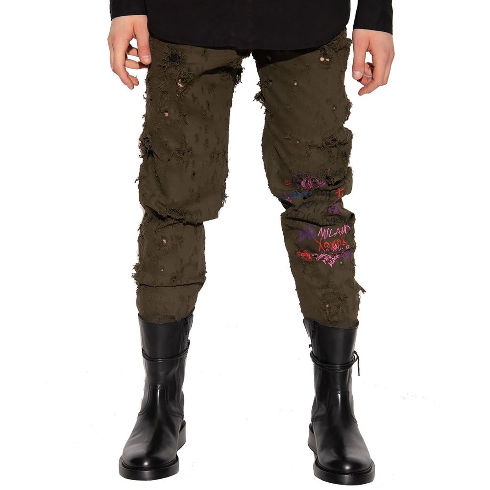 Dsquared² Green Cotton Casual Pants