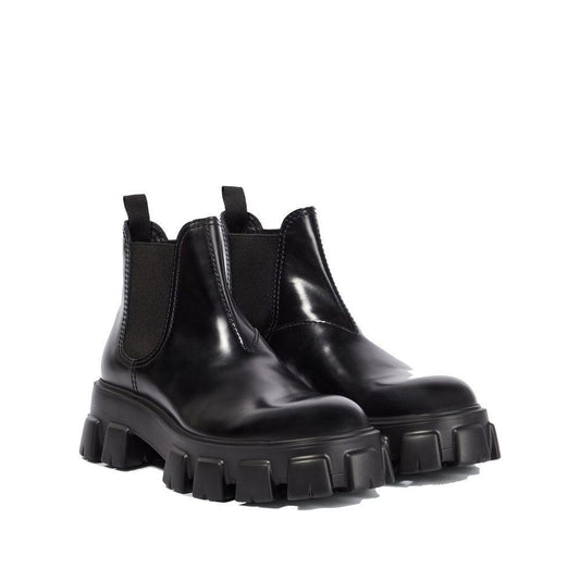 Prada Monolith Leather Ankle Boots PR-8783725494484-EU39.5/US6.5