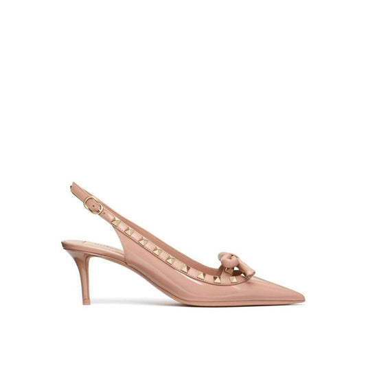 Valentino Garavani Beige Calfskin Mid Heel Pumps