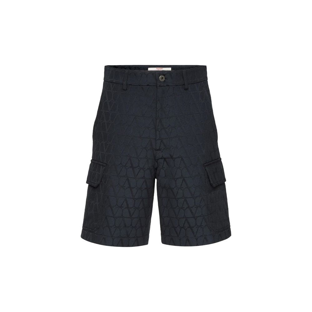 Valentino Blue Cotton Cargo Shorts