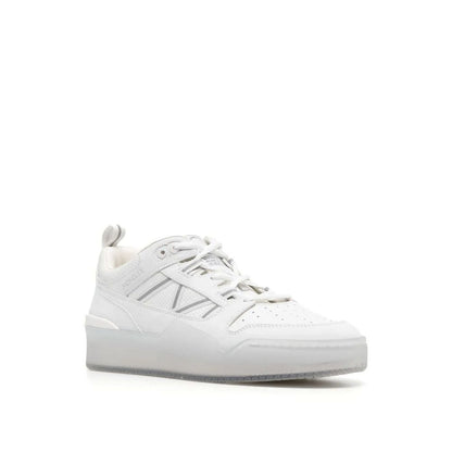 Moncler White Calfskin Low Top Sneakers