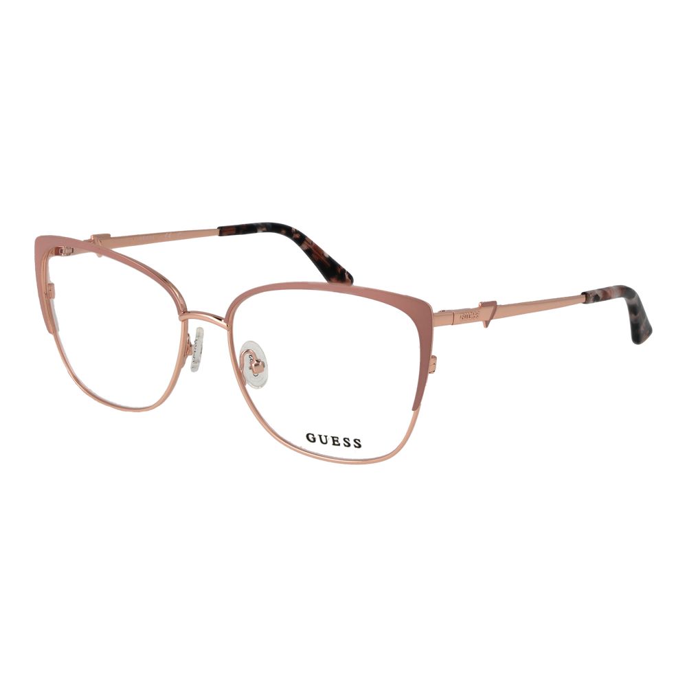 Alt Tag: Guess Rose Gold Women Glasses Frame with full-rim metal design and branded case.