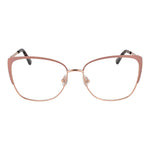 Guess Rose Gold Women Glasses Frame, full-rim metal with demo lenses, includes branded case, style Browline, no extra lenses, spring hinge