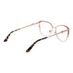 Guess Rose Gold Women Glasses Frame, metal full-rim design with browline style, includes branded case.