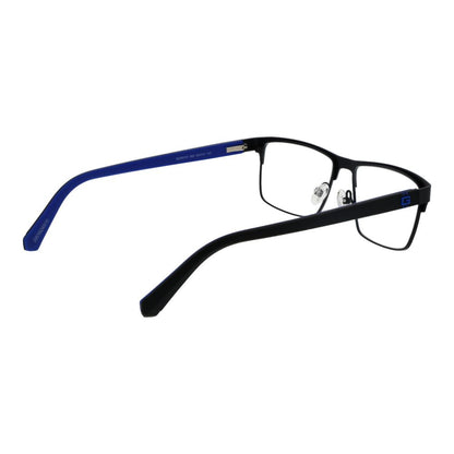 Guess Black Metal Glasses (Frames) for men in full-rim browline style with black metal frame, showcasing side and frontal view.