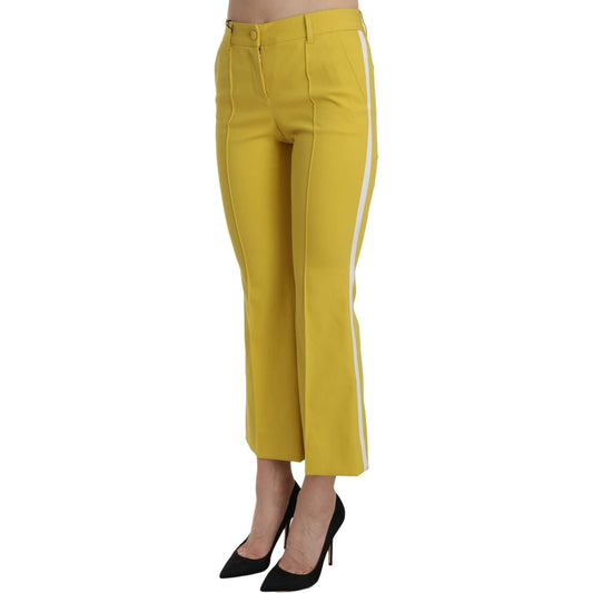 Dolce & Gabbana Chic Yellow Flare Pants for Elegant Evenings Dolce & Gabbana Goldenrod