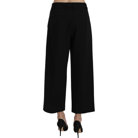 Dolce & Gabbana Elegant Black Cotton Trousers Jeans & Pants Dolce & Gabbana Black