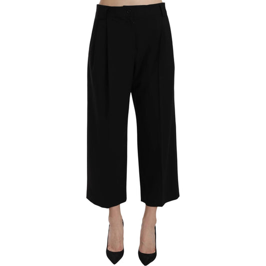 Dolce & Gabbana Elegant Black Cotton Trousers Jeans & Pants Dolce & Gabbana Black