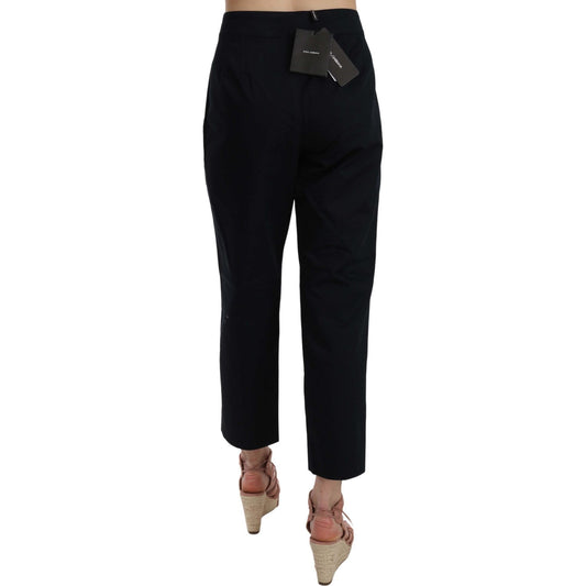 Dolce & Gabbana Chic Black Cotton Trousers Jeans & Pants Dolce & Gabbana Black