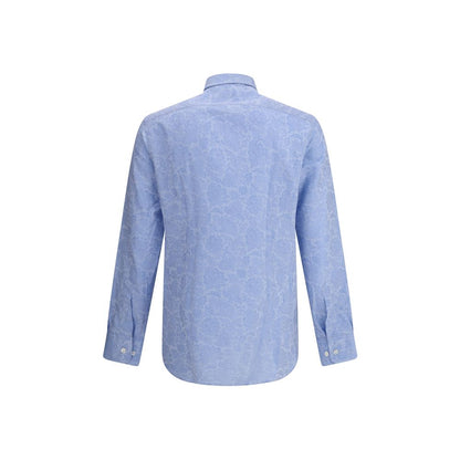 Etro Light Blue Cotton Pattern Shirt