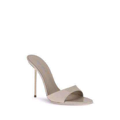 Paris Texas Beige Calf Leather Bos Taurus Stiletto Heel Sandals