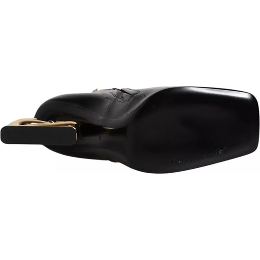 Dolce & Gabbana Black Jackie Leather Mid Calf Boots Shoes