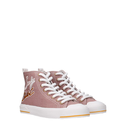 See By Chloé Pink Fabric High Top Sneakers