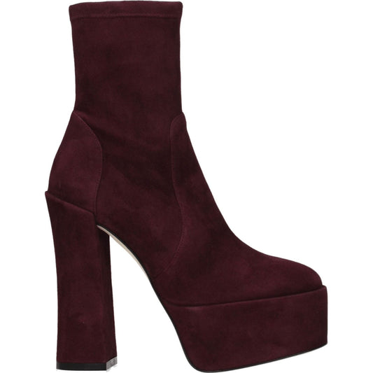 Stuart Weitzman Purple Leather Ankle Boots