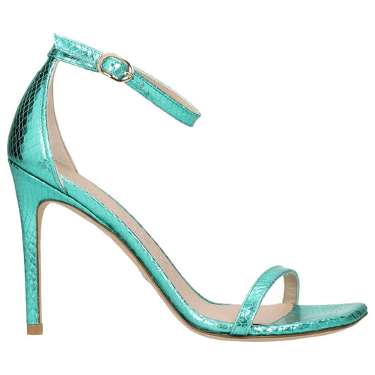 Stuart Weitzman Green Leather Stiletto Heels Sandals ST-8547287728393-EU37/US7