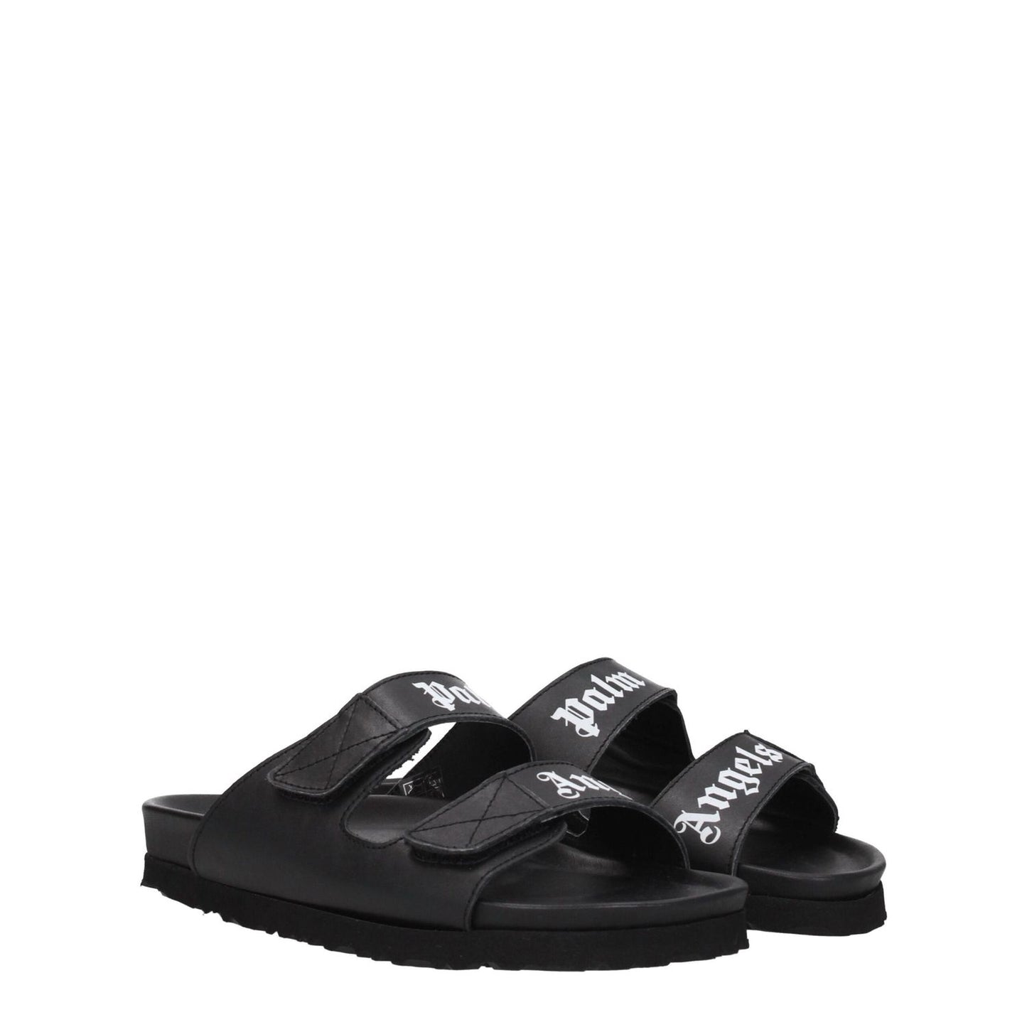 Palm Angels Black Leather Sandals
