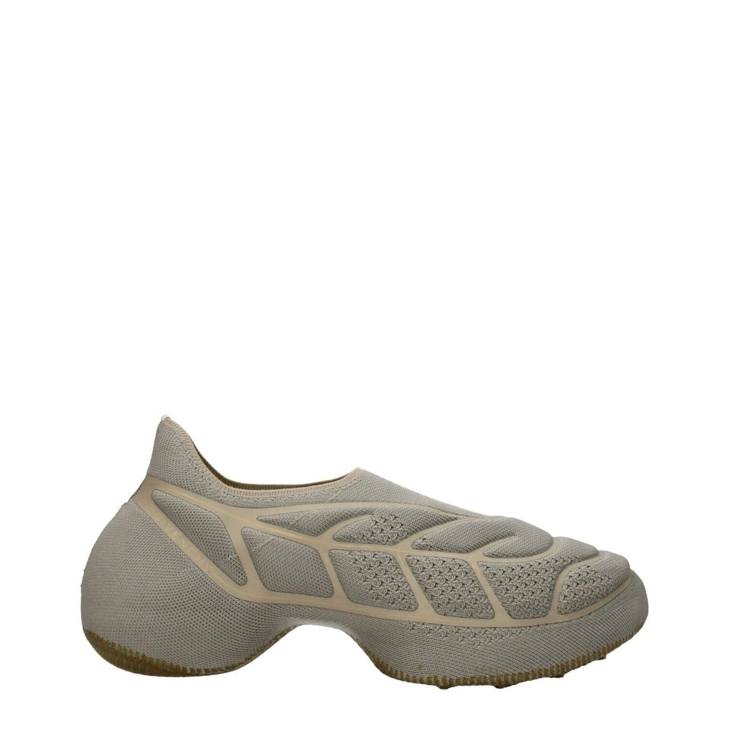 Givenchy Gray Fabric Athletic Sneakers with side logo and mid heels, featuring a round toe design, fabric sole, and sand accents.